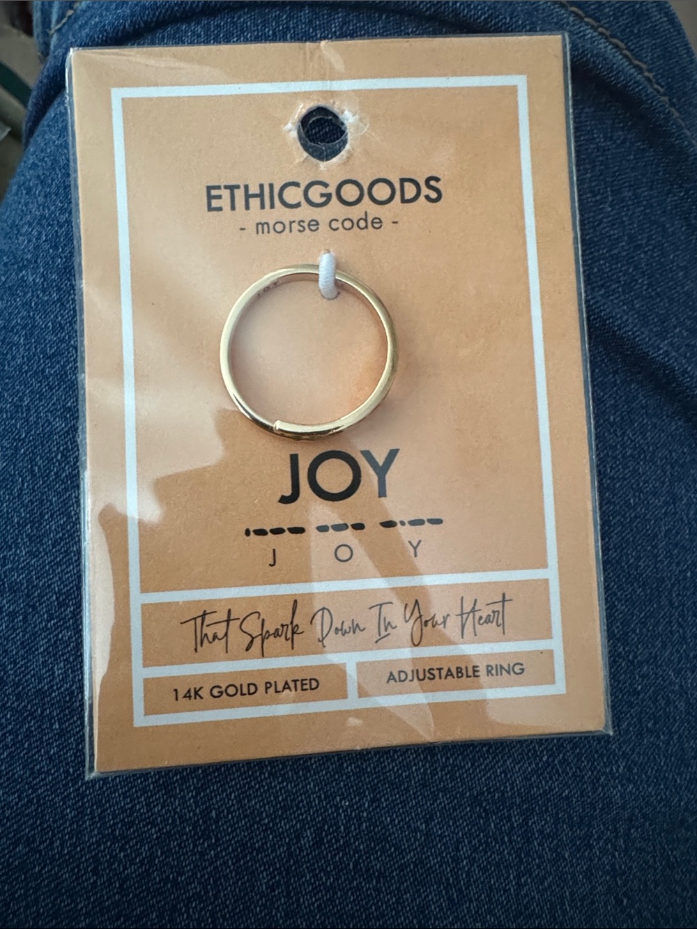ETHICGOODS JOY 14K Gold Plated Adjustable Ring - Gold